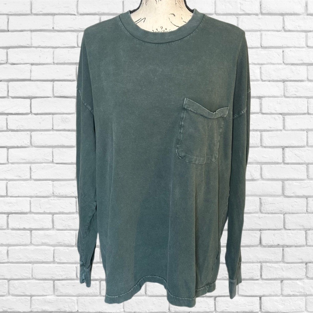 Abercrombie & Fitch Green Long Sleeve Tee Size XL - Picture 2 of 6